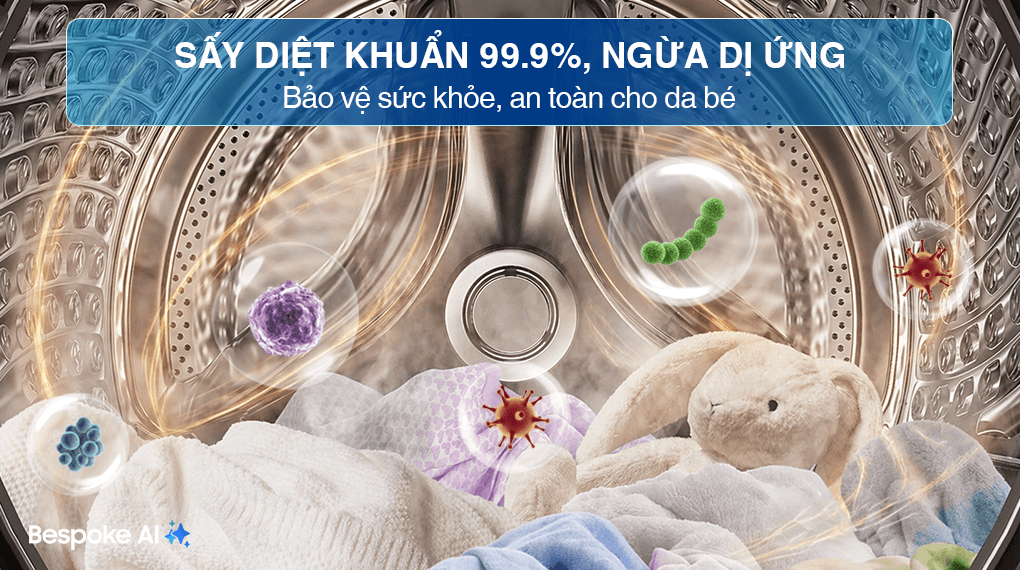 Máy sấy quần áo bơm nhiệt Samsung 9 kg DV90T6240LB/SV – tính năng 5