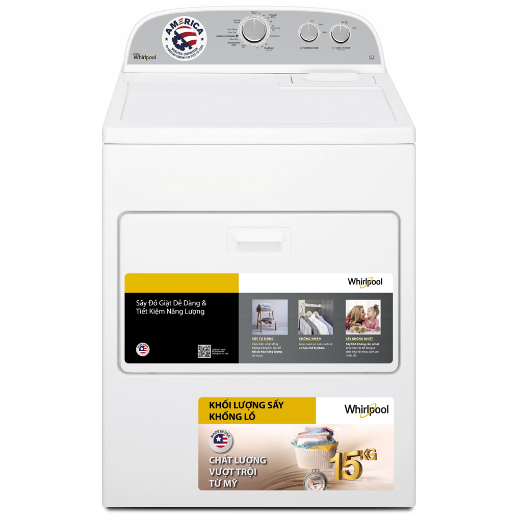Máy sấy quần áo thông hơi Whirlpool 15 kg 3LWED4815FW0 ảnh 2